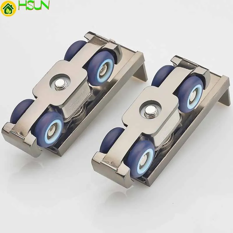 

Solid wood door double row hanging wheel sliding door pulley 4 wheel hanging door track pulley Bearing weight 80kg