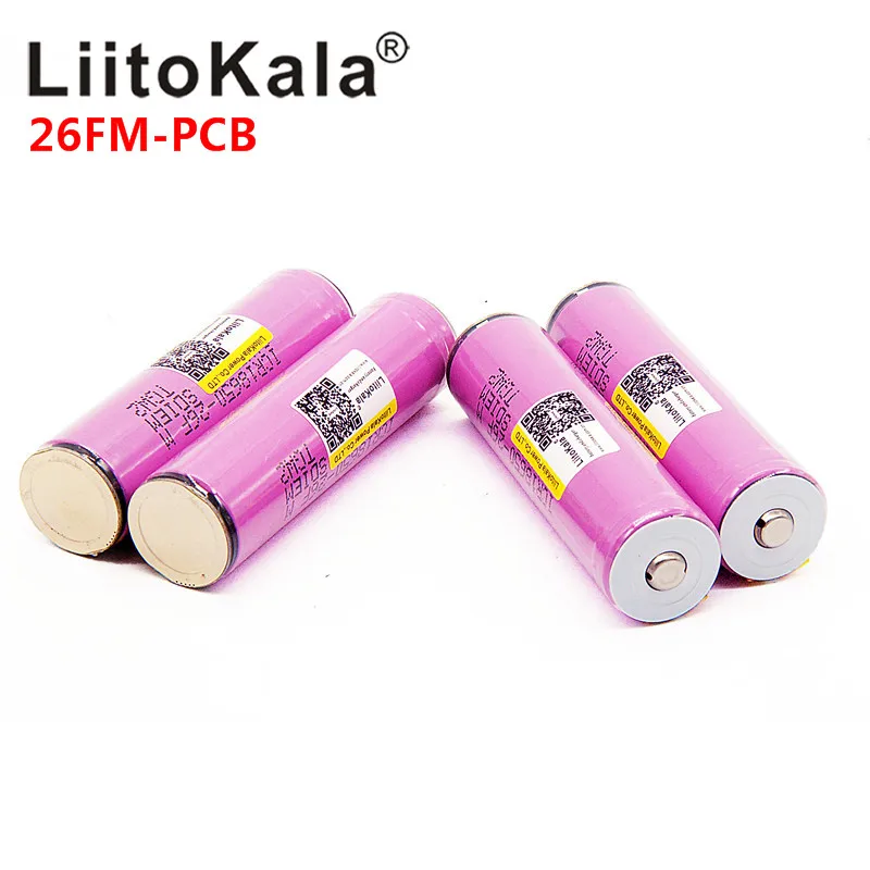 NEW LiitoKala 18650 2600mah ICR18650-26FM 3.7V 18650 Capacity Rechargeable Li-ion Battery for LED Flashlight Torch Battery