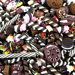 10 pz Charms melma con zucchero filato torta al cioccolato resina Flatback di perle di melma per ornamento Scrapbook artigianato fai da te