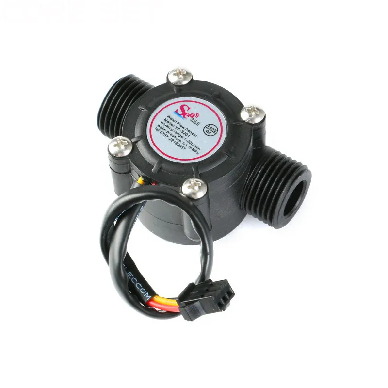 Fluxo de água Sensor Flowmeter, Água Controlador de Medição de Fluxo Dispositivo, YF-S201, 1-30L por Min, 2.0MPa, 1/2\