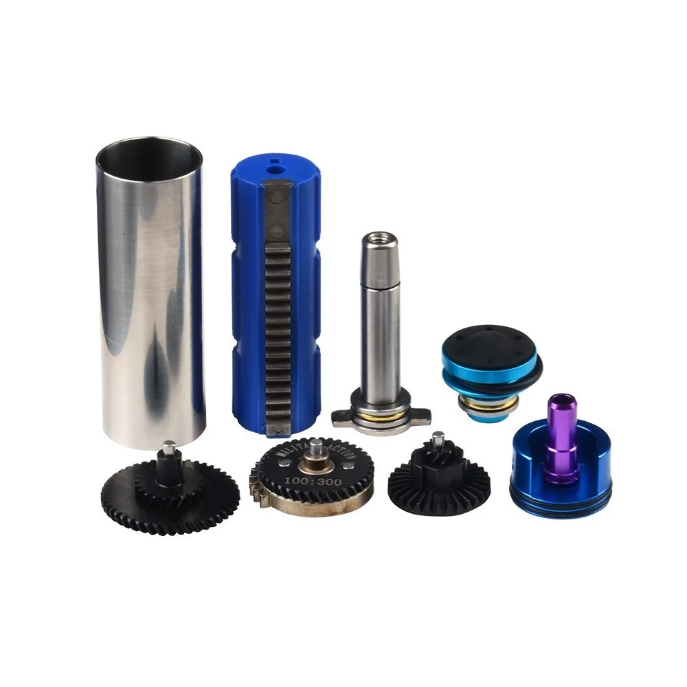 Paintball Hunting Army Accessories Upgrade Kits High Speed Torque Gears Ported Solid Cylinder Piston Silent Mushroom Head Ver.3