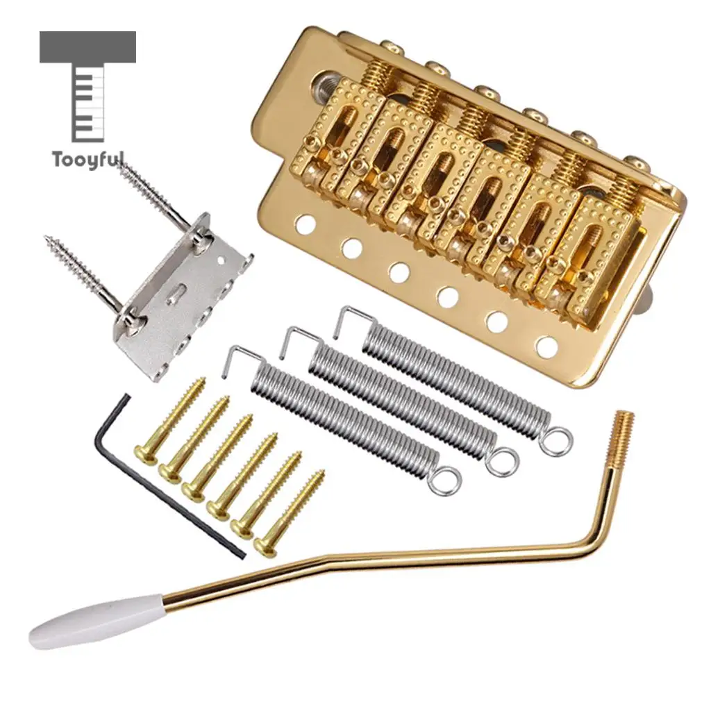 Tooyful 6 String Electric Guitar Roller Saddle Tremolo Bridge System with Whammy Bar for ST SQ