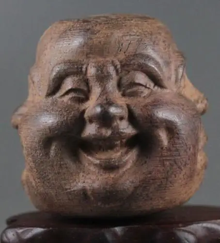 Collectibles Chinese Hand Carved Wooden Tibetan Buddhism Buddha Head Statues