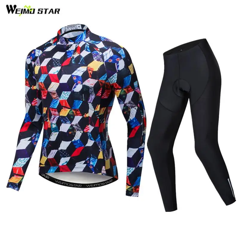 

Weimostar Pro Team Cycling Jersey Sets Men Autumn Long Sleeve Mountain Bicycle Clothing 3D Printing Bicycle Wear Cycling Suit