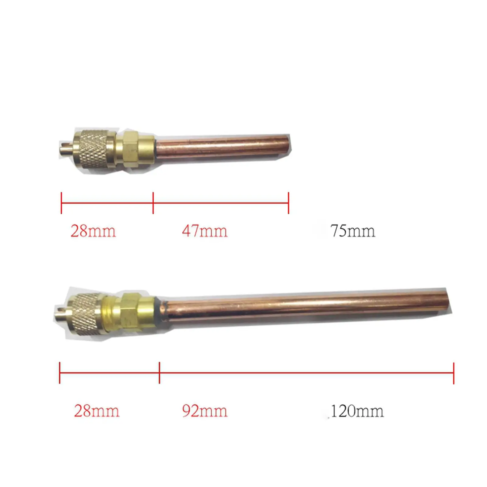 75mm Length Refrigerator Check Filling Valve Fluorine Nozzle Quick Connector