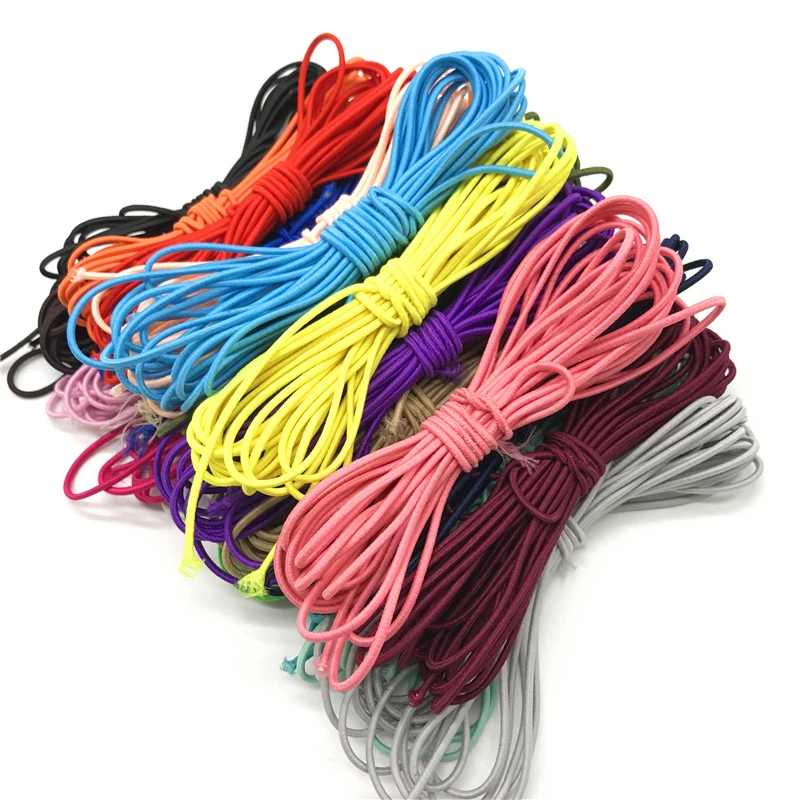 5yards 2mm Colorful High-Quality Round Elastic Band Round Elastic Rope Rubber Band Elastic Line DIY Sewing Accessories