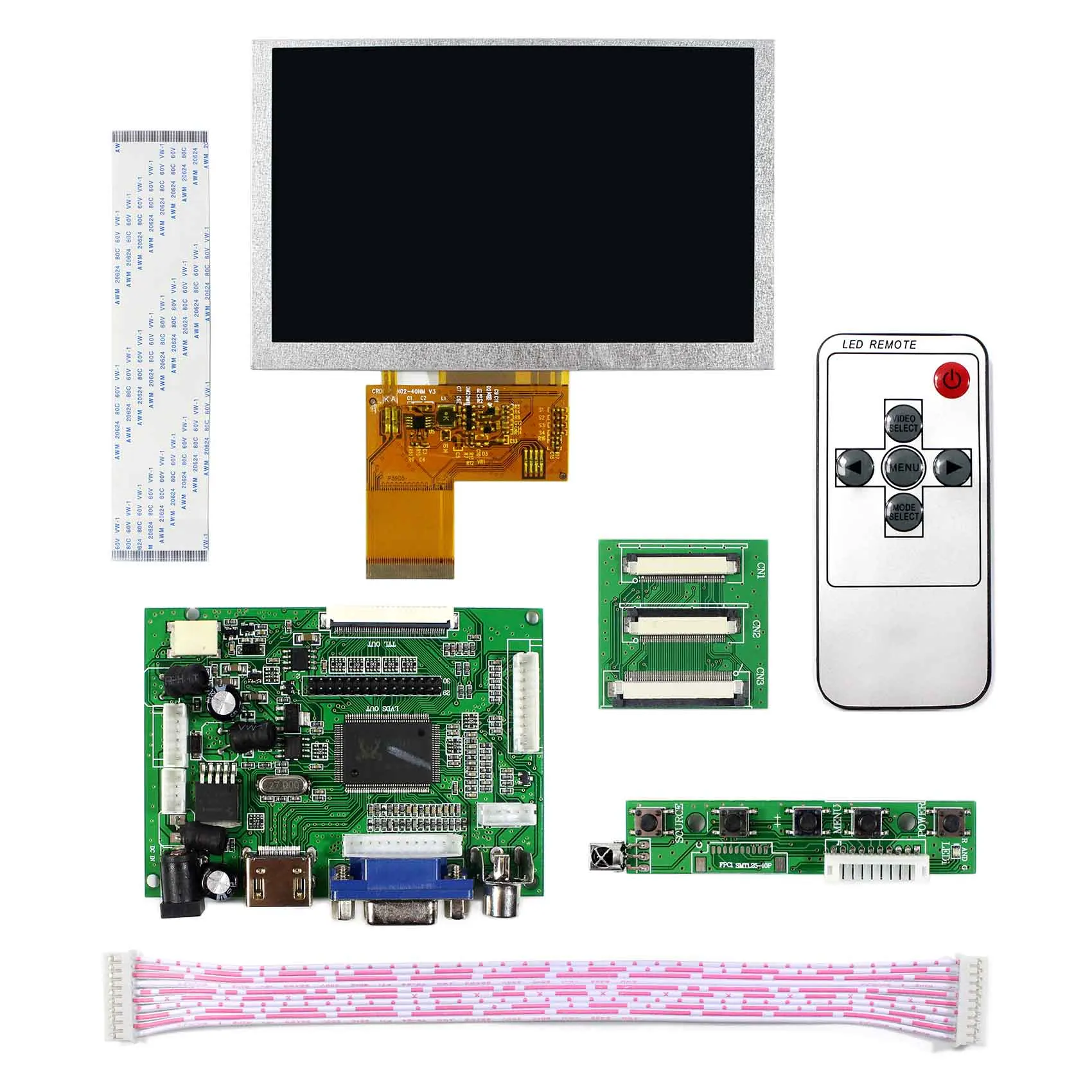 HD MI VGA 2AV LCD Controller Board+5inch VS050T-002A 800x480 LCD Display