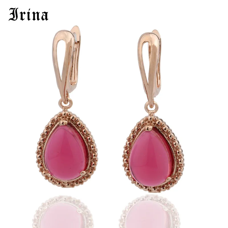 Irina 5 Color Classic  Water Drop Glass Stone Beads Crystal Pendant Dangler Dangle Earring Women Jewelry Decoration