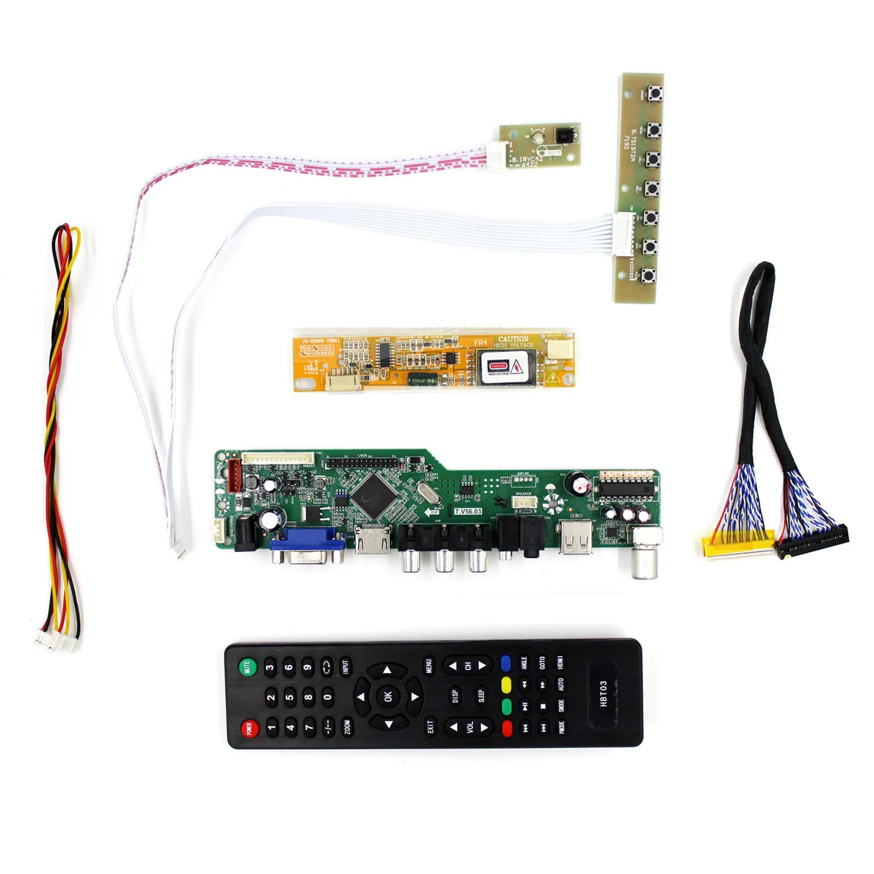 HD MI VGA AV USB RF LCD Controller Board T.V56.03 work for ccfl backlight 30pin lvds LCD 17inch 1440x900 B170PW01 V1