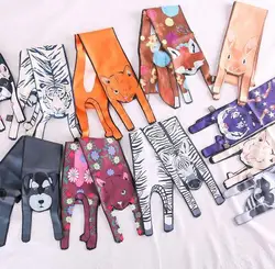 Lenço de seda em forma de animais 3D para mulheres, gato, tigre, bolsa, criança, decoração de bandana, bolsa, cabelo, pulso, laço, à venda, 2022, novo design