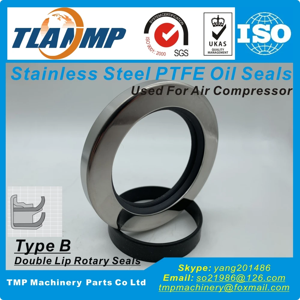 Shaft size 22/28mm Double Lip Rotary Seals 22*32/35/40*7mm , Type B Stainless steel PTFE Oil Seals