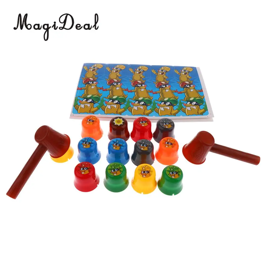 MagiDeal 1Set Hammering Mole Stack Cups Board Game for Parent-Child Kids Children Intelligence Toy Novelty Birthday Gift