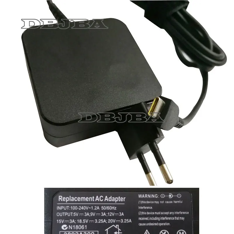 20V 3.25A 65W USB C typ C Laptop telefon komórkowy zasilacz ładowarka dla Lenovo Asus HP Spectre 13 dla Huawei ue ładowarka ścienna