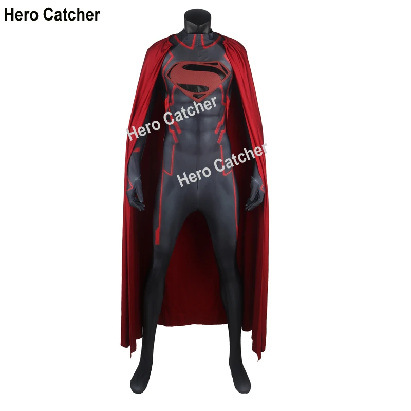 Hero Catcher High Quality Superboy Costume With Embossed Logo Muscle Shade Super Boy Cosplay Costume For Party