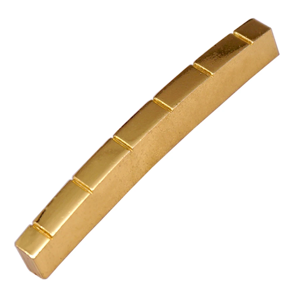 42mm Brass Curved Bottom 6 String Slotted Brass Nut for ST TL Telecaster  Electric Guitar Replacement Accessory Parts Gold
