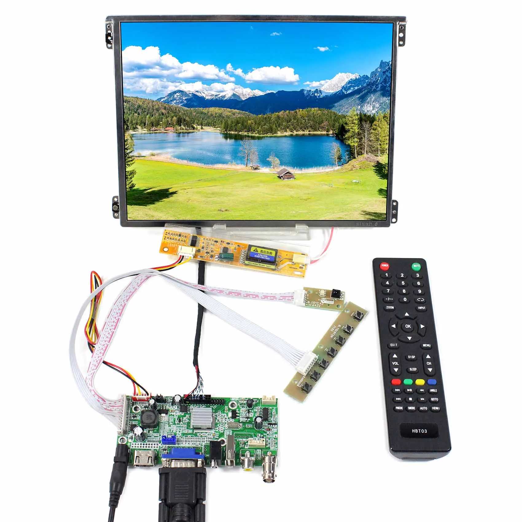 10.4inch HT10X21-311 1024X768 IPS LCD Screen with HD MI+VGA+AV+USB LCD Controller Board VS-V59AV-V1