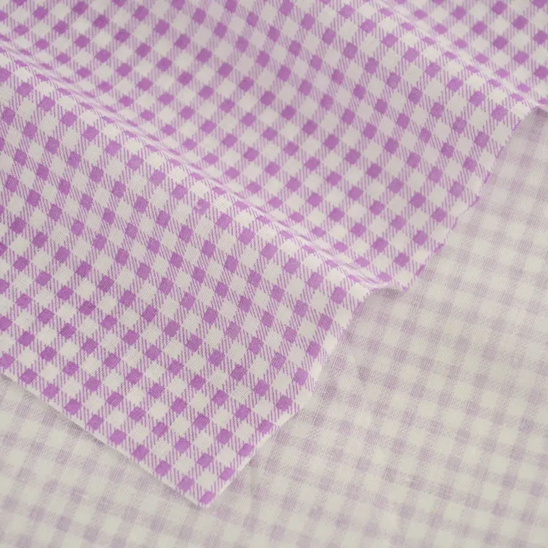 Sewing Purple and White Check Style 100% Cotton Fabric Art Work Tecido for Doll's DIY Crafts Patchwork Tilda Fat Quarter Clothes