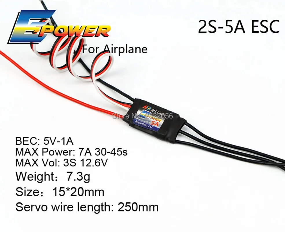 AEORC E-Power ESC Motor Speed Controller 1S5A 2S5A 10A 20A 30A 40A Brushless ESC for RC Airplane with UBEC for RC FPV Quadcopter