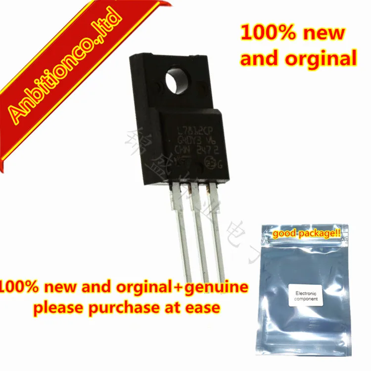 10pcs 100% new and orginal L7812CP L7812 7812 TO-220F POSITIVE VOLTAGE REGULATORS in stock