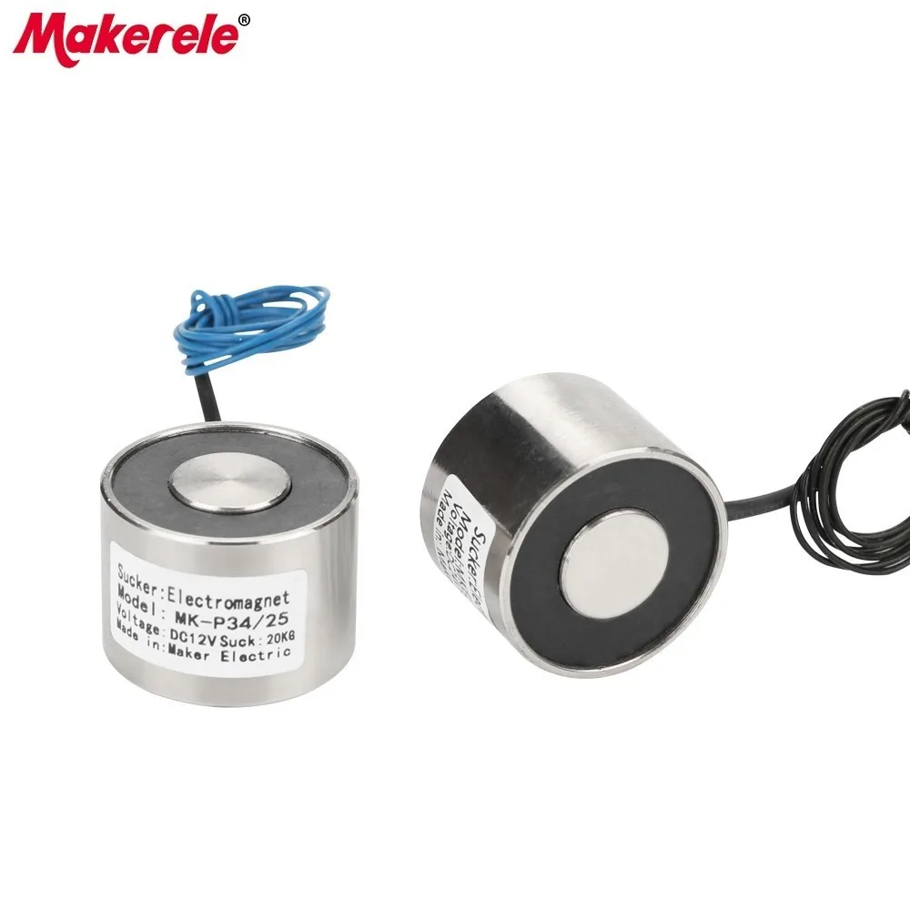 MK34/25 Electromagnet Holding Electric Magnet Lifting 20KG/200N Solenoid Sucker Electromagnet DC 6V 12V 24V On Sale