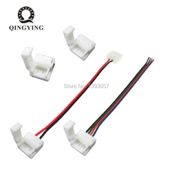 5pcs 10mm 2pin 4pin RGB / 8mm 2pin LED Strip Connector Waterproof IP65 Wire Free Welding Connectors For 3528 5050 LED Strip