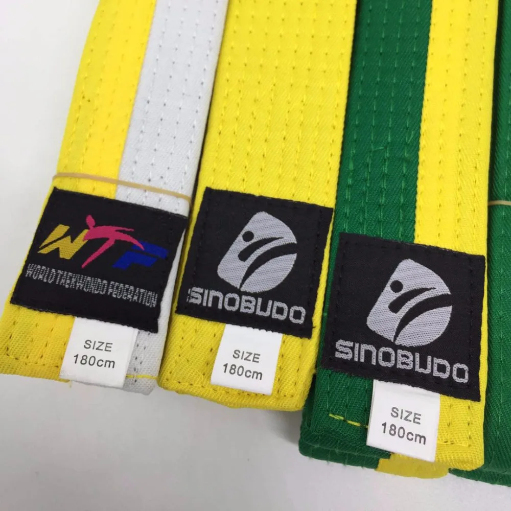 SINOBUDO 2020 New 180 cm Taekwondo ITF Belt Color Belt Martial Arts Karate Judo Uniform Accessories Quality Cotton Road Belt