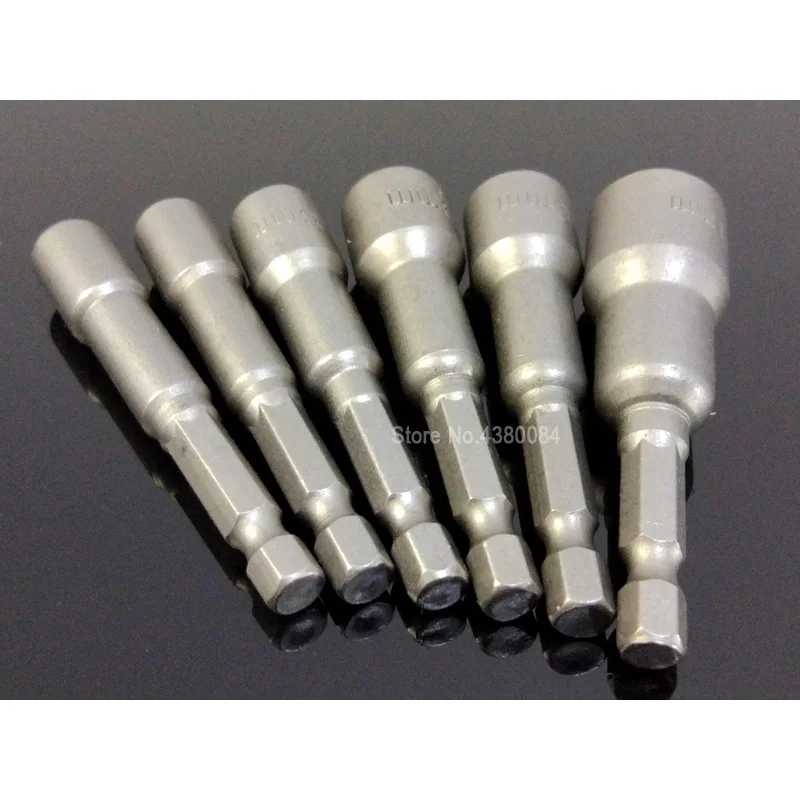 6 個セット 6-11 ミリメートル磁気六角スリーブ/ソケットノズルナットドライバーセット六角ドライバーアダプター 1/4 "六角シャンク電源ハンドツール
