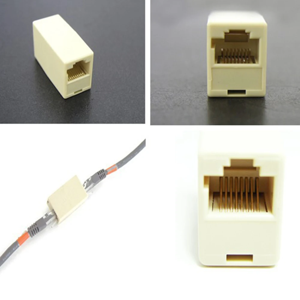 10pcs/lot Network Ethernet Lan Cable Joiner Bilateral 8 Pins Coupler Connector RJ45 Computer Netwoerk Connection Adapters