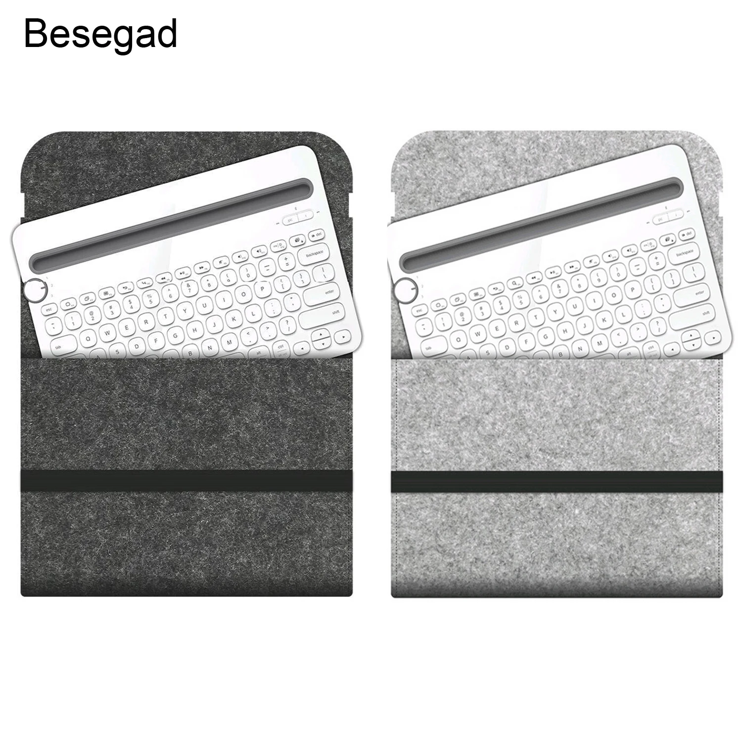 

Besegad Portable Dustproof Felt Storage Bag Case Cover Sleeve Pouch for Logitech K480 Keyboard