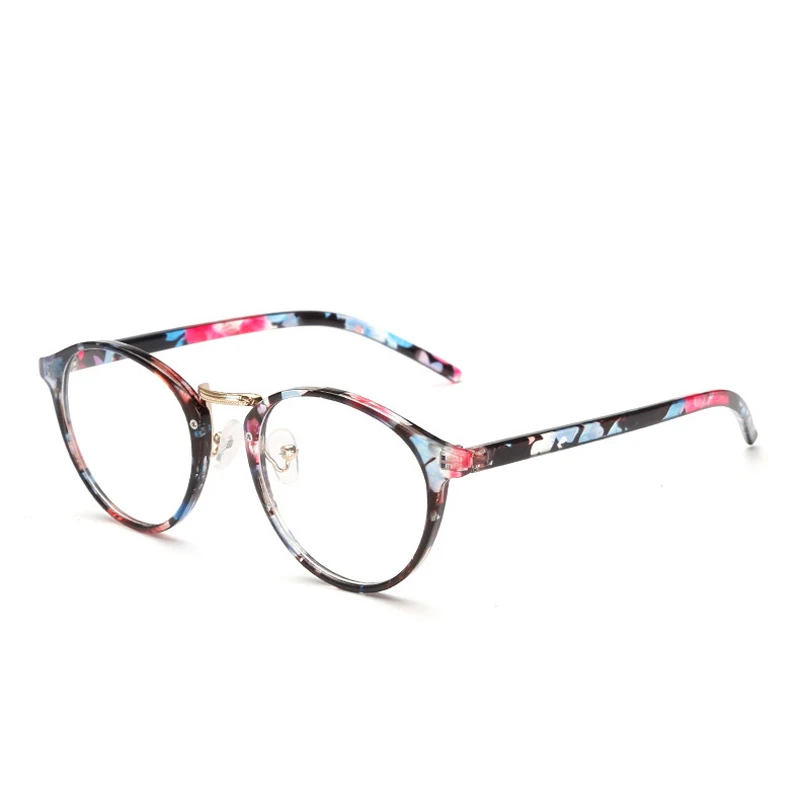 Zilead Women Floral Fnished Myopia Glasses Metal Round Nearsighted Glasses For Lady Short-sight Glasses With Degree -1.0to-4.0