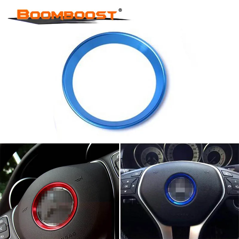 BoomBoost 1pc Steering Wheel Trim Decorative Round Ring Cover Trim Sticker FOR Benz new C level W205 C200L GLE 2 colors