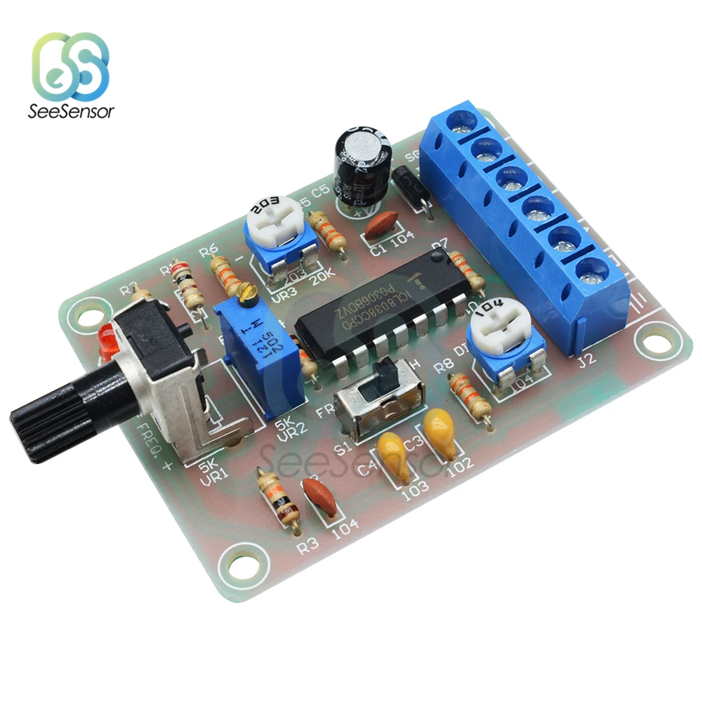 

ICL8038 Monolithic Function Signal Generator Module Sine Square Triangle Welded Electronic Board DC 12V 50-5KHz