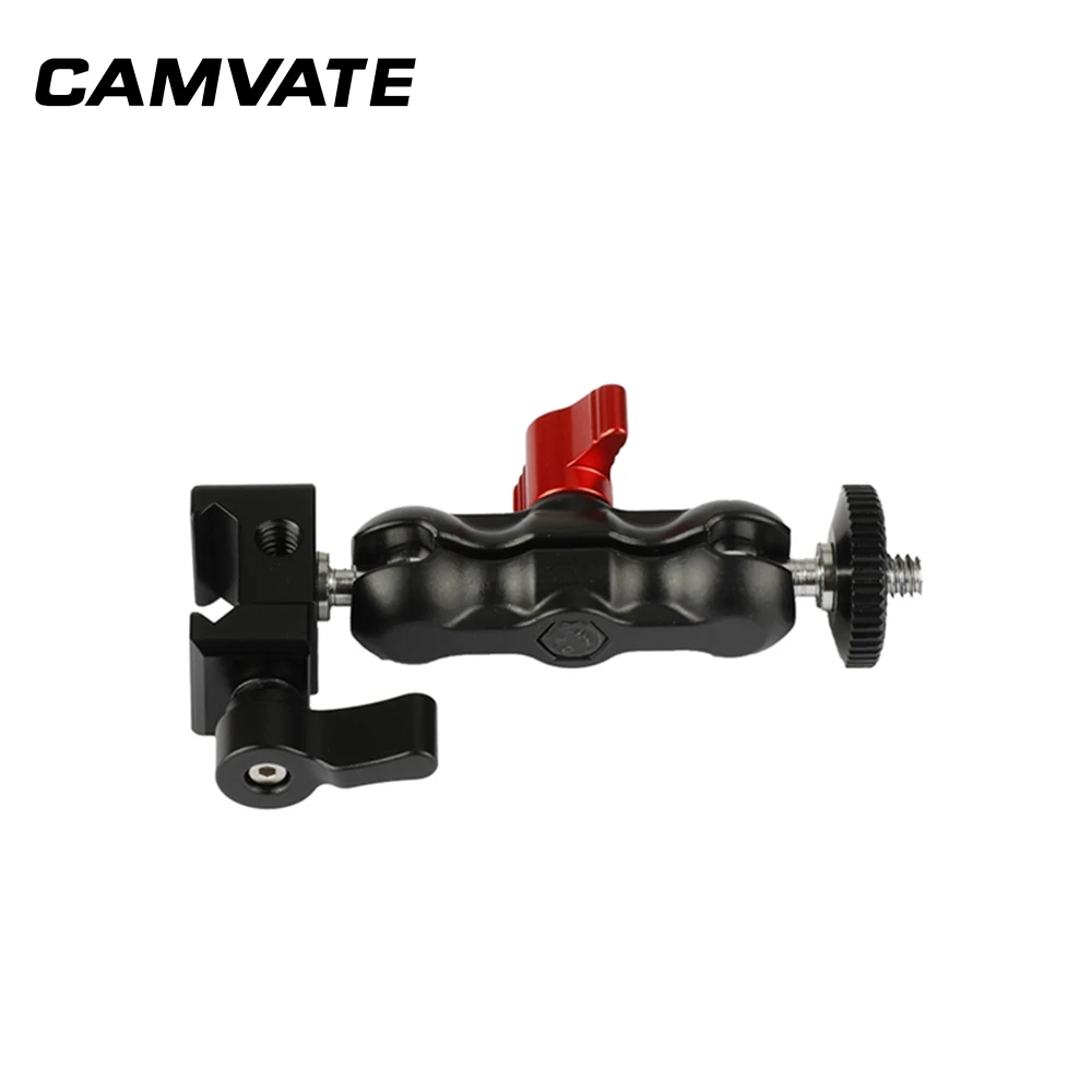 Braccio articolato con testa a sfera CAMVATE con doppio supporto a vite da 1/4 "-20 e morsetto NATO per Monitor, luce Video, Flash, montaggio del microfono