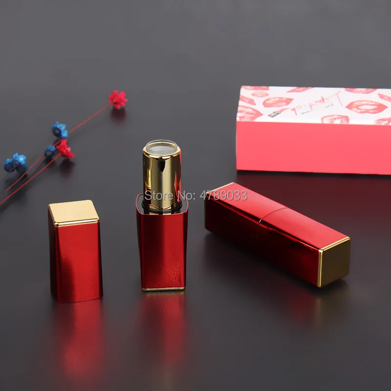 

10/30/50pcs Red Empty Lipstick Tubes Homemade Lip Balm Tube Packaging Material Inner Diameter 12.1mm Refillable Bottle Container