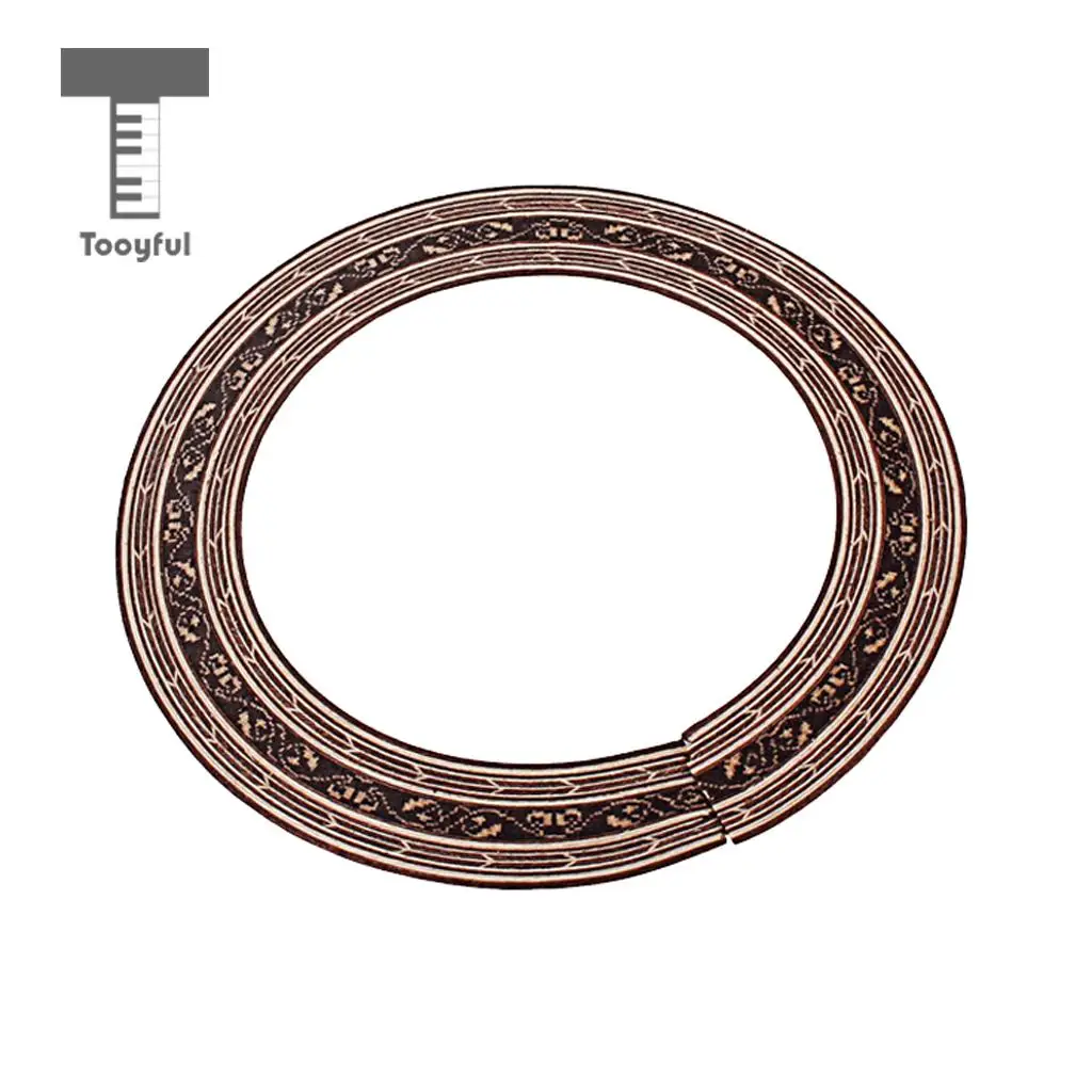 93mm Classical Guitar Natural Wood Inlaid Soundhole Ring Decal Sticker Self-adhesive for Acoustic Guitar Decal Accessories