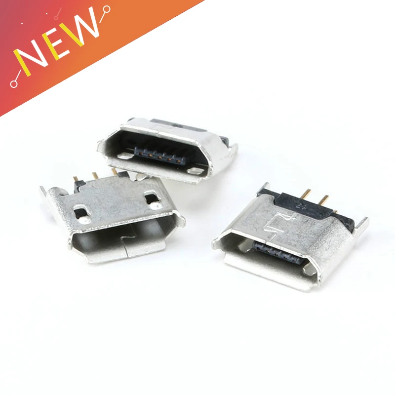 20pcs Vertical MICRO mini USB 5pin female seat 180 degrees jack 5P Direct plug-in USB connector