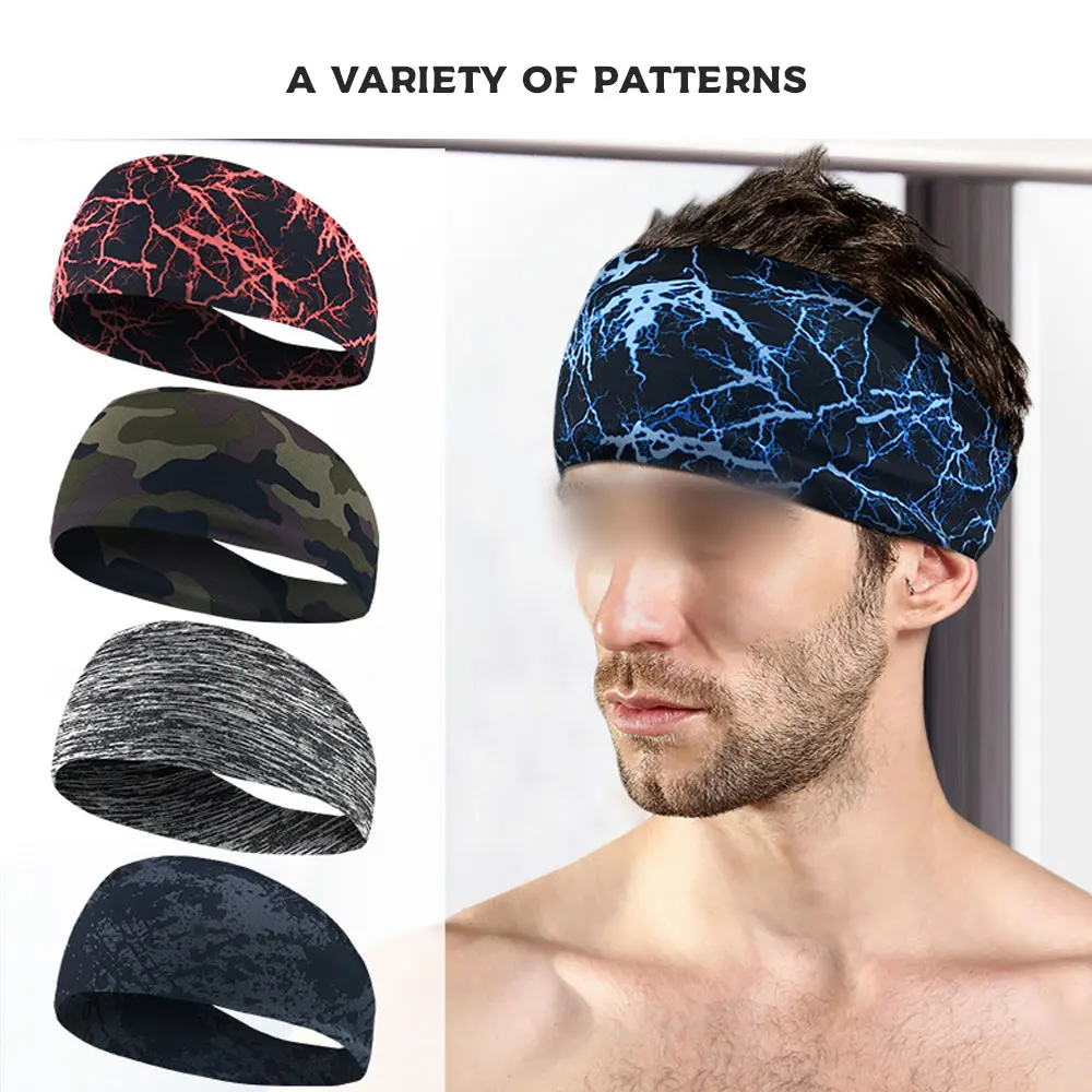 Sport Headbands Elastic Absorbent Hair Bands Men Women  Running Fitness Headwear Yoga Gym Headscarf Head Sweat Hair Band Bandage