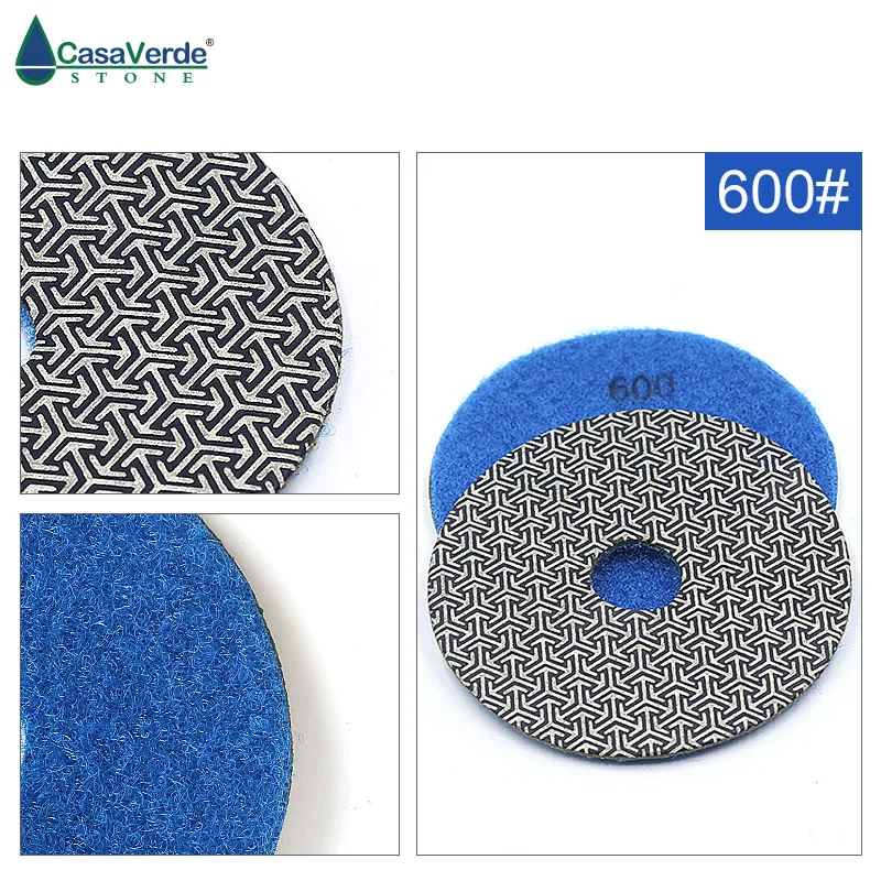 order by grit 3 inch electroplated polishing pads 80mm dry and wet for grinding stone diamond abrasive pads