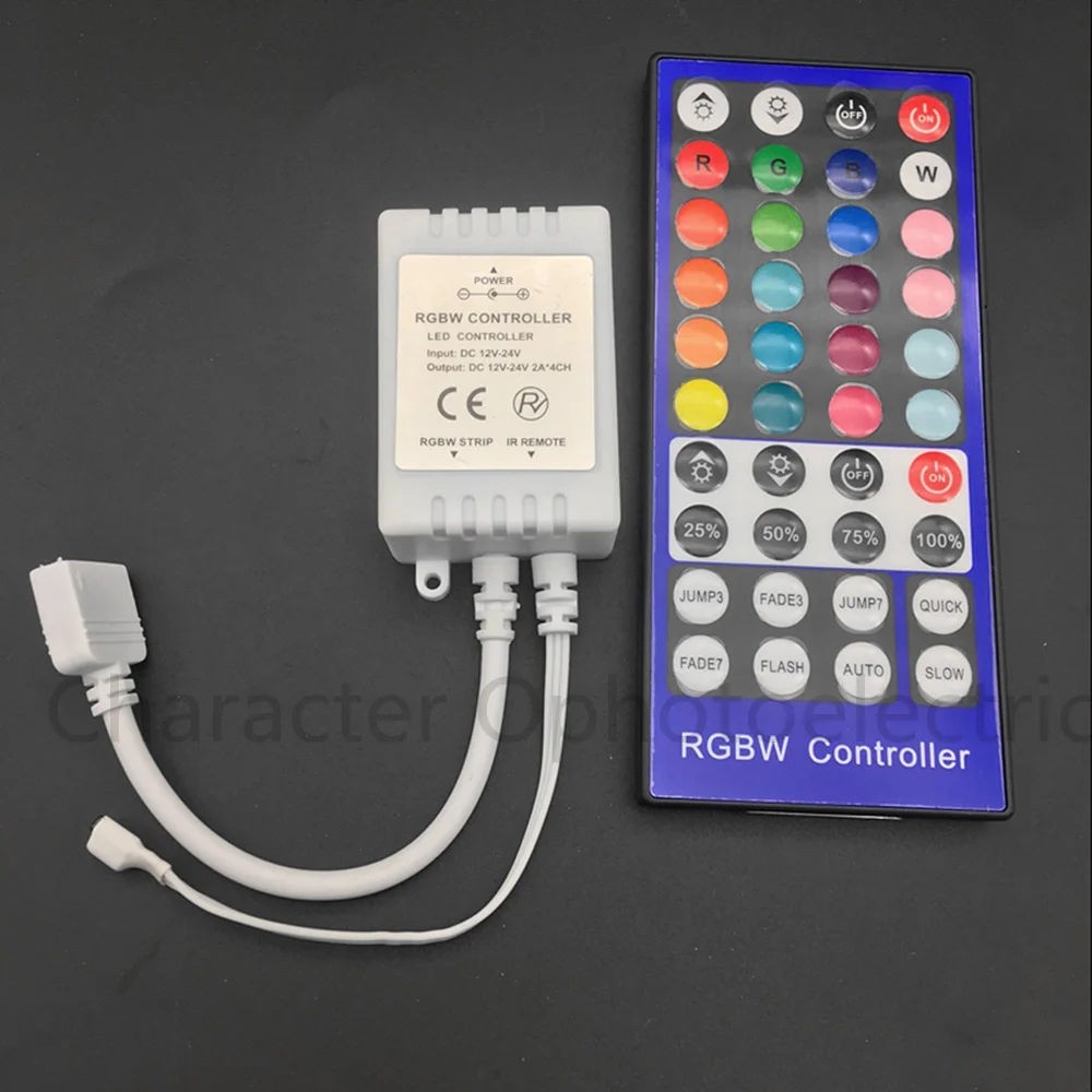 5pcs RGBW LED Controller DC12V 40Key IR Remote Controller for RGBW or RGBWW LED Strip Lights.