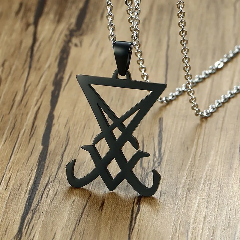 Stainless Steel Seal of Lucifer Pendant Necklaces