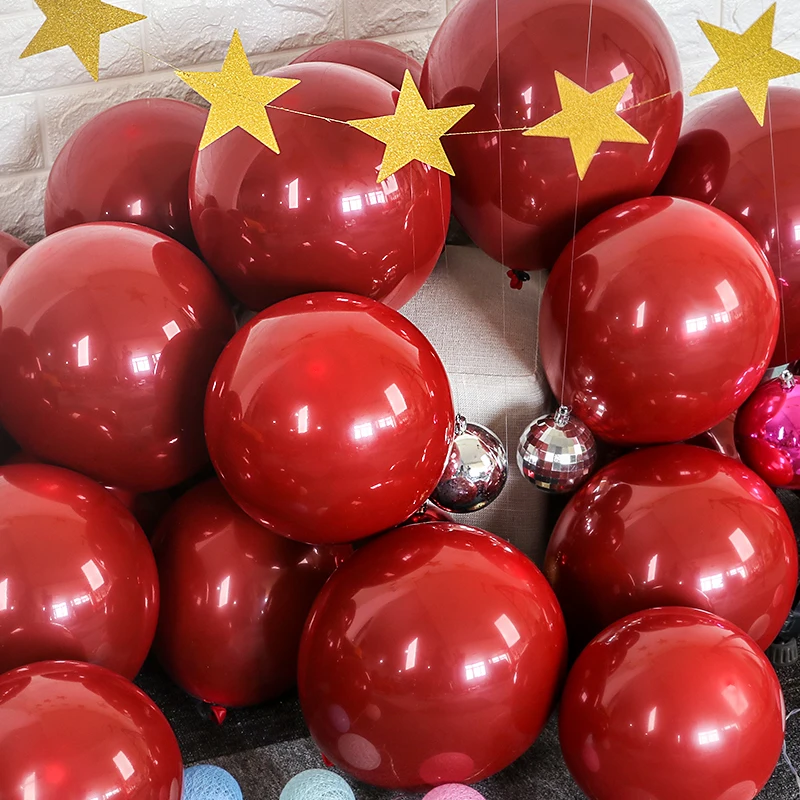 

100PCS/ Lots(50sets) 12"10"5" Ruby Red Balloon Double-deck Wedding Romantic Confession Decor Birthday Helium Ballons Gifts