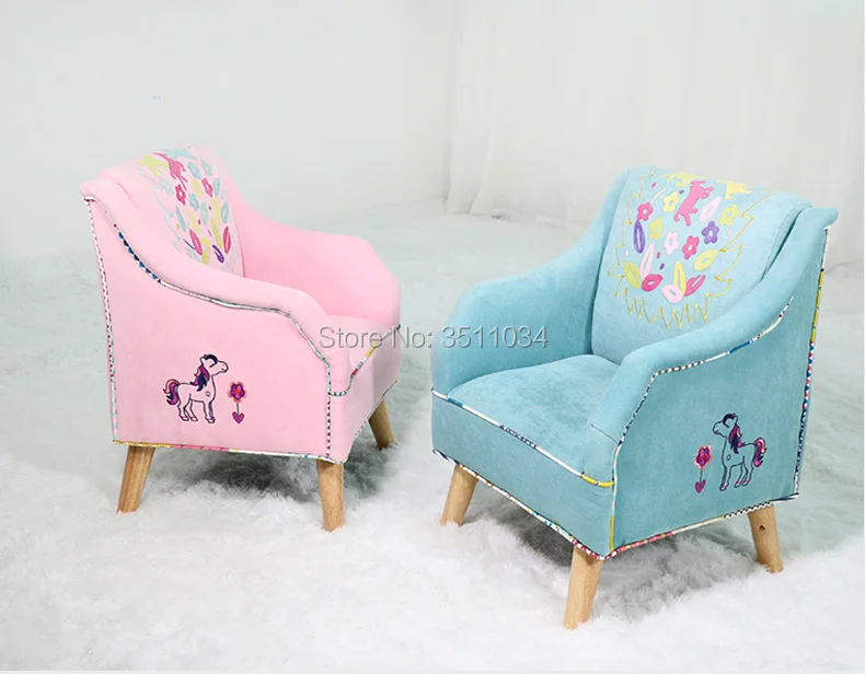 Lovely princess sofa Girl Sofa with Embroidery Patte Comfortable Living room leisure Bean bag sofa Students/Kids home furniture