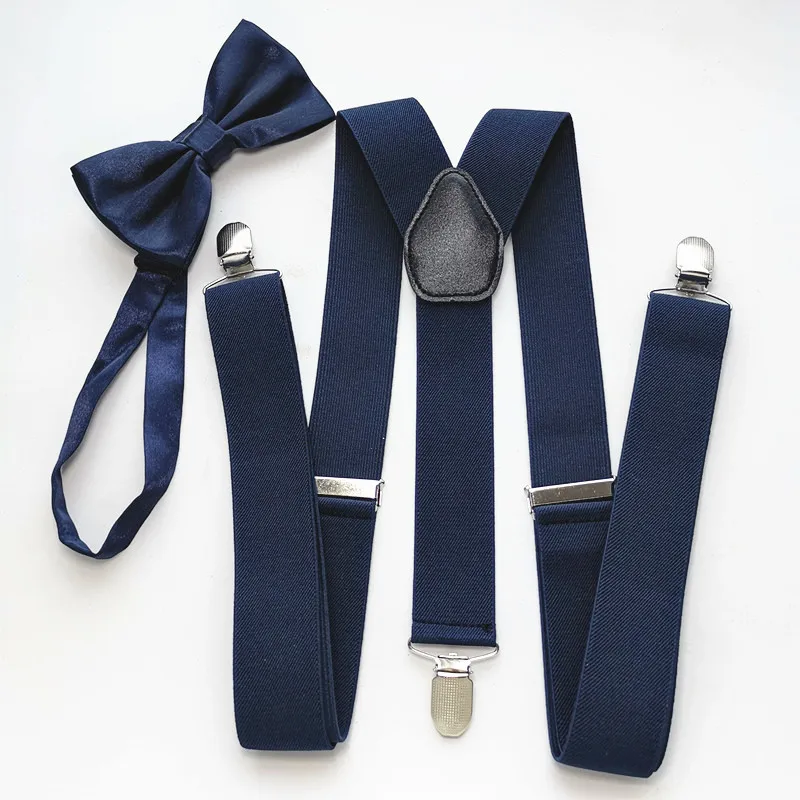 Clothes Accessories Adult Suspenders Bow Tie Set Men Women Multi-color Belt Adjustable Suspender Neck Tie Sets Children LB028