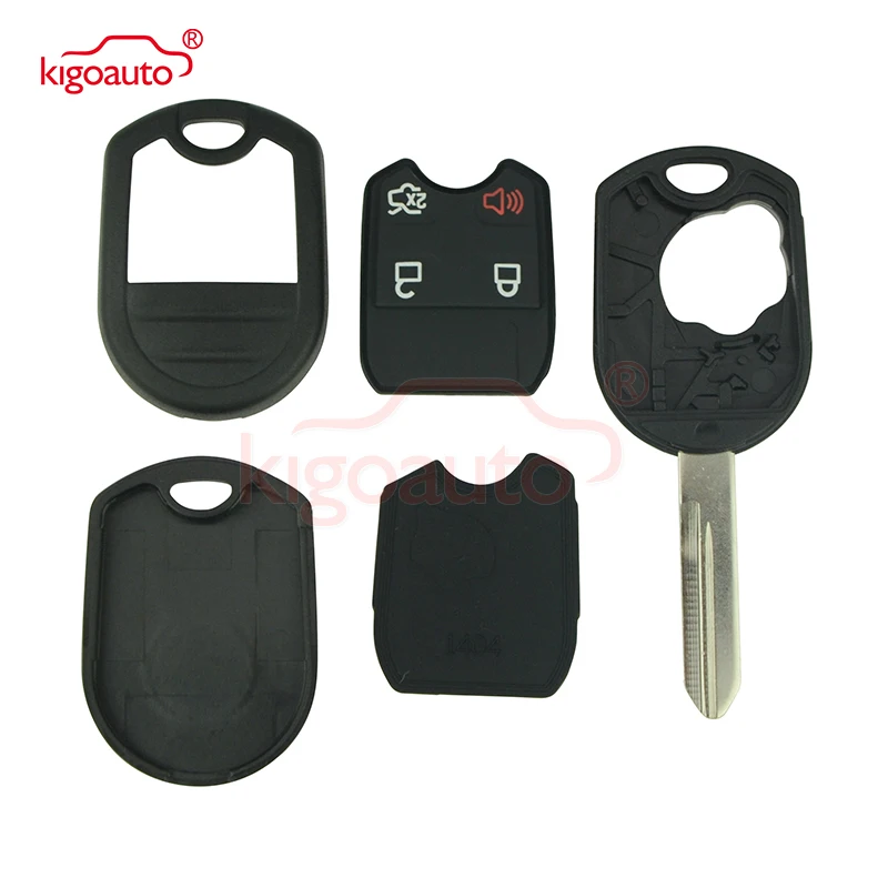 Kigoauto-capa de chave remota 4b fo38, com lâmina 164-r8073, para ford edge, escape, fusion mustang, enviação xlt 2007, 2008, 2009, 2010, 2011