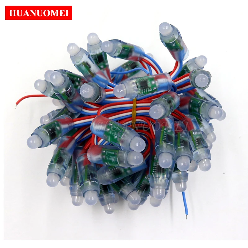 50pcs 12mm Smart RGB Pixel LED UCS1903 Addressable LED Pixel WS2811 String RGB Module Light 5V Waterproof IP68