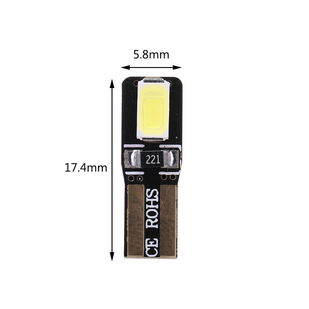 10pcs T5 58 74 286 W1.2W Super Bright 5730 LED Wedge Dashboard Gauge Lamps Car Warning Indicator Instrument Cluster Lights Bulb