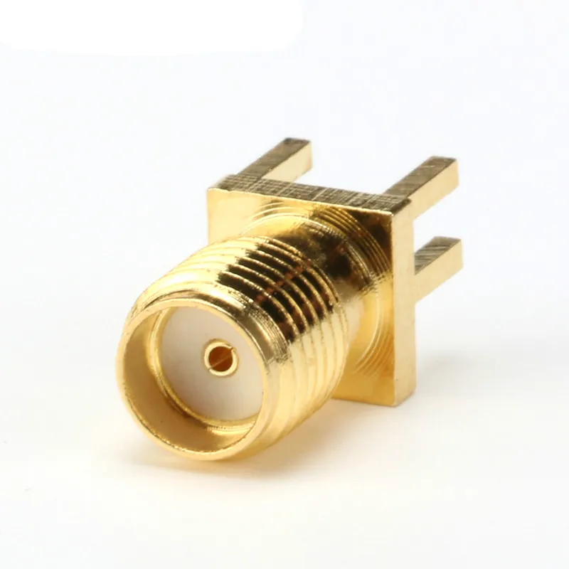 5Pcs SMA Female Jack Connector For 1.6mm Solder Edge PCB Straight Mount Gold plated RF Connectors Receptacle Solder