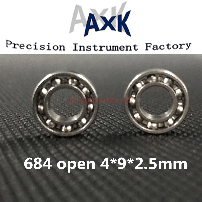 2023 Top Fashion Limited Axk 684 Open Bearing 4*9*2.5mm Abec-1 Deep Groove Ball L-940 10pcs/lot