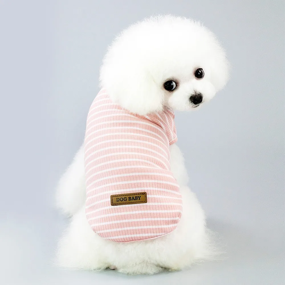 Dog Sweater Vest For Small Large Dogs Clothes Cat Shirt Stripe Pet Clothing Summer Chihuahua Puppy Dog Vest for Pet Clothes 35