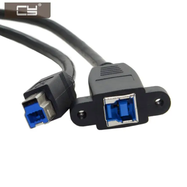 

CY Super Speed USB 3.0 Backpanel Mount B Female to Male B Type Extension Cable 0.5M